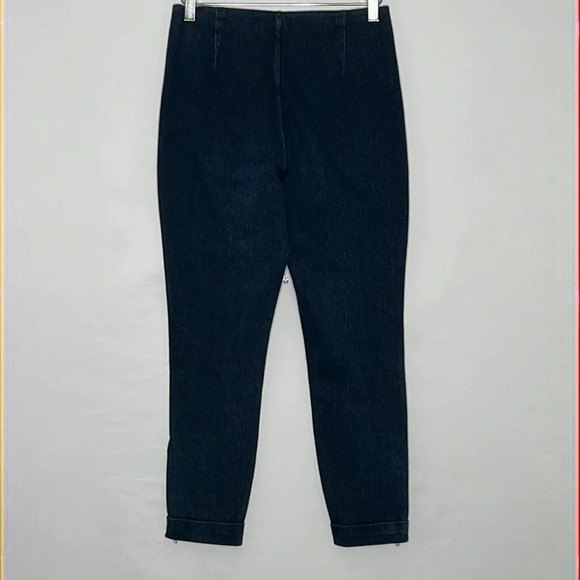 Lysse Knit Denim Cuffed Ankle Zip Cropped Shaping Leggings - Size Medium - Picture 3 of 8